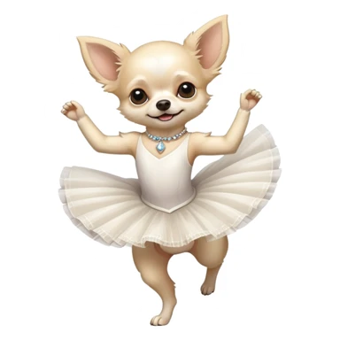 White hairy elegant chihuahua dancing classic ballet sticker
