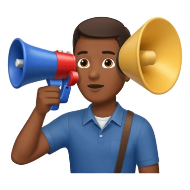 megaphone with male hand, collage style sticker