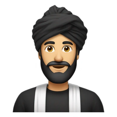 homme arabe longue barbe noir turban sur la tête sticker