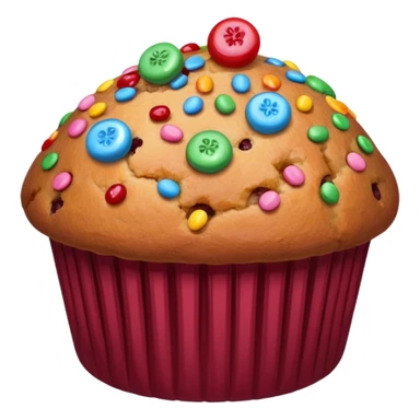 burgundy muffin candy on top sticker