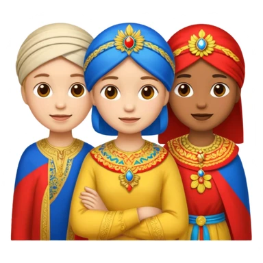 Emoji symbolizing three different cultures of Russia (for example, Russian, Tatars, Bashkirs) sticker