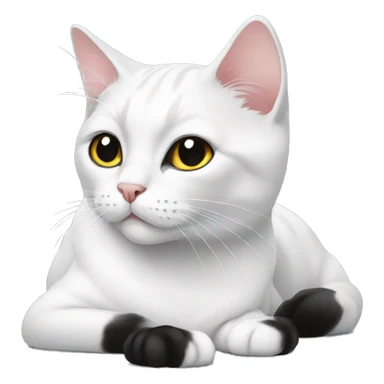 White cat with black patches sticker