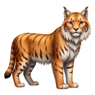 Lynx, full body in the style of the apple tiger and lion, realistic, friendly, snow, without beard sticker
