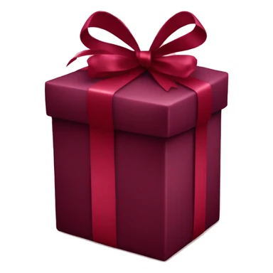 Burgundy coloured gift with burgundy ribbon  sticker