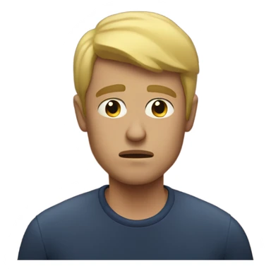 Blonde man sad with fireworks sticker