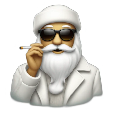 "Fashionable Santa with sunglasses and a cigarette in his mouth." sticker