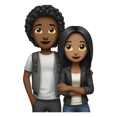Cute teen couple the boy is a dread head, and the girl has black straight hair sticker