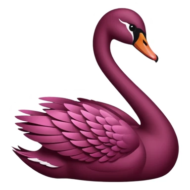 Maroon swan with bow sticker
