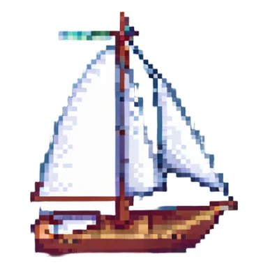 a sailboat pixel art style sticker
