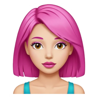 woman Pink lips, deifferent hair. sticker