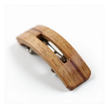 realistic hairclip made of wood material, photorealistic, isolated, no hair, neutral background sticker