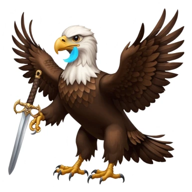 eagle with sword strapped to his back sticker