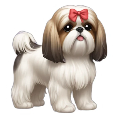 Dog Shih Tzu with a bow on head full-body sticker