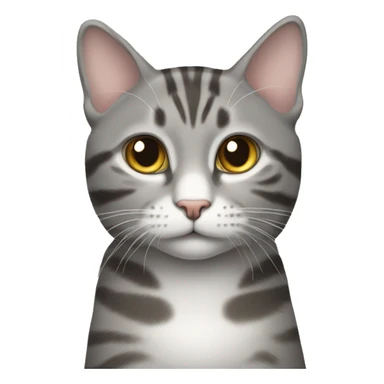 grey tabby cat with white stripe on right eye sticker