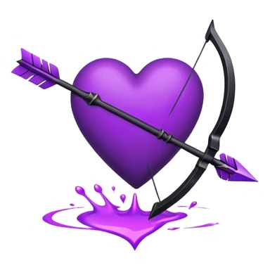 Black heart with arrow and purple  sticker