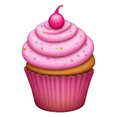 pink glittery cupcake sticker