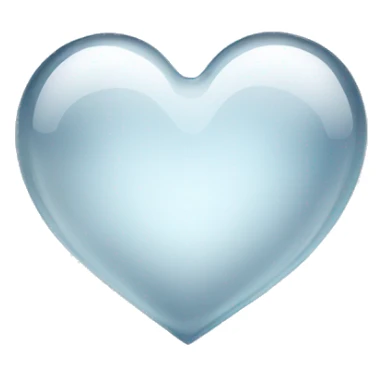 Glass clear white heart  sticker
