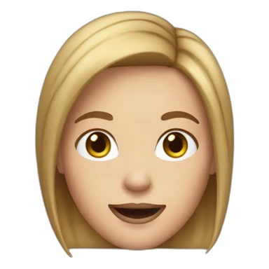 A White Woman with big mouth and pixie straight dará brown hair sticker