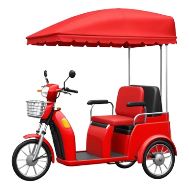 generate an ios genmoji of an e rickshaw red sticker