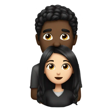 European man with Black Haie kissed a european Girl with black hair  sticker