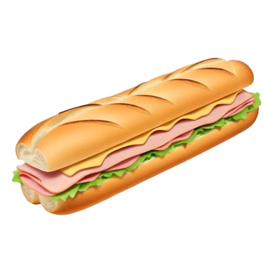 Ham Swiss baguette sandwich  sticker