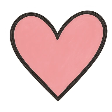 Make the icon pink while keeping the hand drawn black outline style. Use a clean white background. sticker