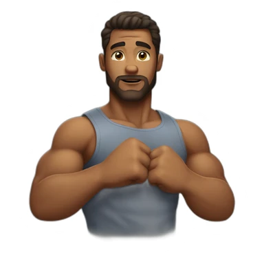 man pounding chest with fist sticker