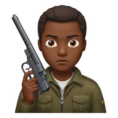 African American gangster terrorist with a gun sticker