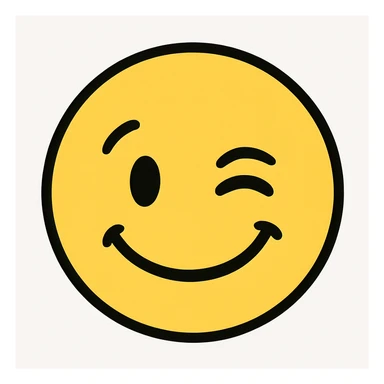 yellow winking face emoji sticker