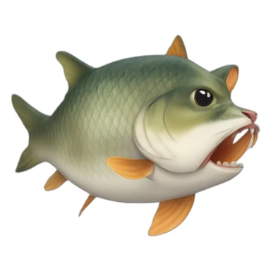 Cat eating big fish sticker