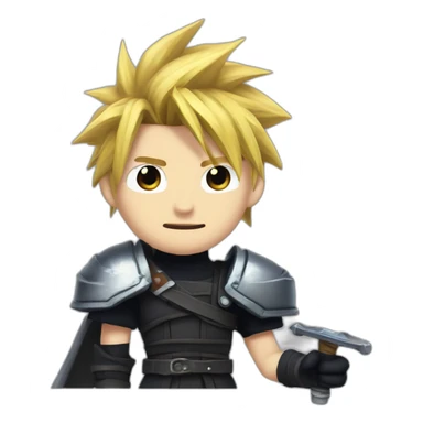 cloud strife with buster sword sticker