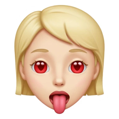 heart eyes with tongue sticking out  sticker