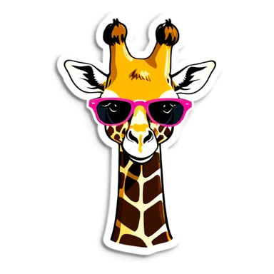 ￼ Giraffe wearing sun glasses ￼ sticker