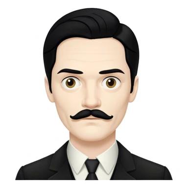 james march, american horror story, black hair, even peters, thin moustache,  sticker