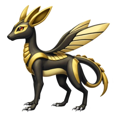 Shiny 4-legged Meloetta-Anubis-Salandit-Beedrill-fusion, full body sticker