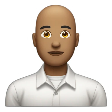 bald male graphic designer with a 5 o'clock shadow sticker