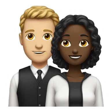 White man and black girl sticker