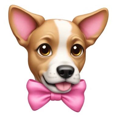 Dog with pink bows sticker