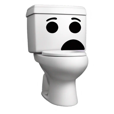 A toilet with a head poping out sticker