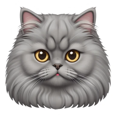 cinematic-adorable-big-eyed-fluffy-grey-persian-cat-portrait-emoji,-head-tilted-playfully-with-a-sweet-expression,-fluffy-grey-fur,-simplified-yet-irresistibly-cute-features-with-large,-expr sticker