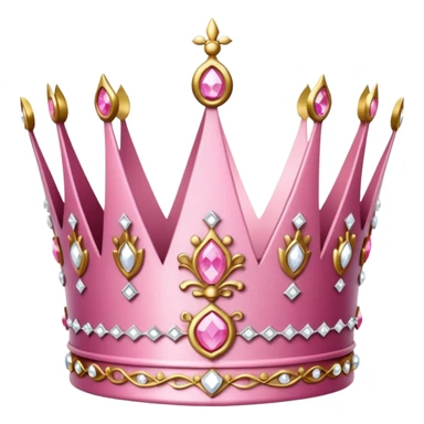 glitter pink and white queen crown sticker