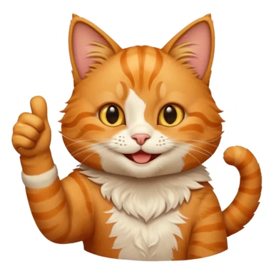 Cat smiling and giving thumbs up sticker