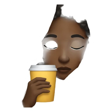 Black girl inside a blanket sipping coffee eyes closed sticker