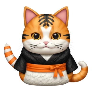 cat dressed as sushi for halloween sticker