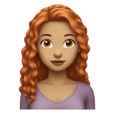 YOUNG LADY,LIGHT SKIN TONE, LARGE RED HAIR, STRAIGHT HAIR sticker