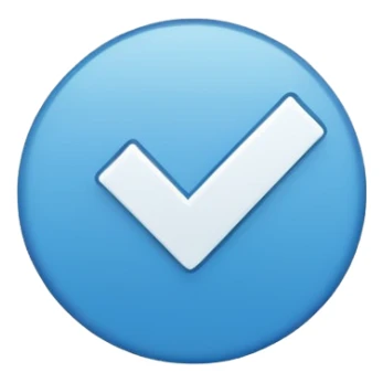 The blue check mark and the check mark itself should be in the middle without shadows.  sticker