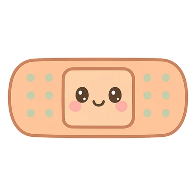bandage with cute face, kawaii style sticker