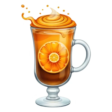 Orange coffee glass sticker