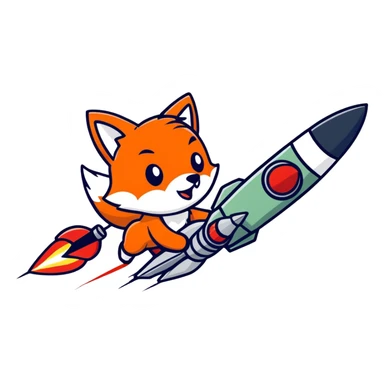 Evil Fox launching rockets and missiles    sticker