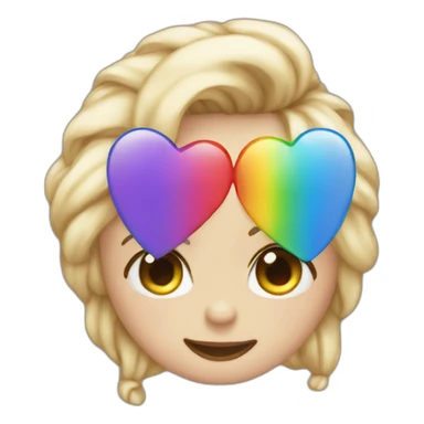 rainbow heart eyes emoji sticker